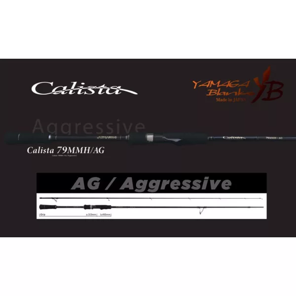 Yamaga Blanks Calista 79MMH/AG 2,38m 35gr Canne spinning en 2 pièces