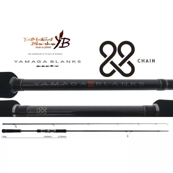 Yamaga Blanks 88 Chain 2,65m 8-40gr Canne à pêche spinning en 2 sections