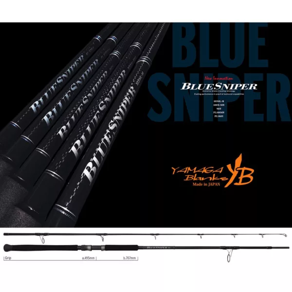 Yamaga Blanks Blue Sniper 96H 2,92m 150gr Canne spinning en 2 pièces