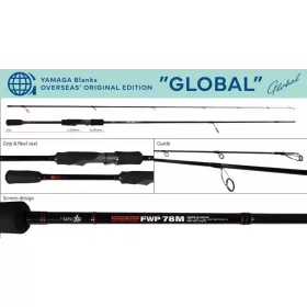   Canne à pêche spinning Yamaga Blanks FWP-78M Global 2,36m 7-28gr en 2 brins