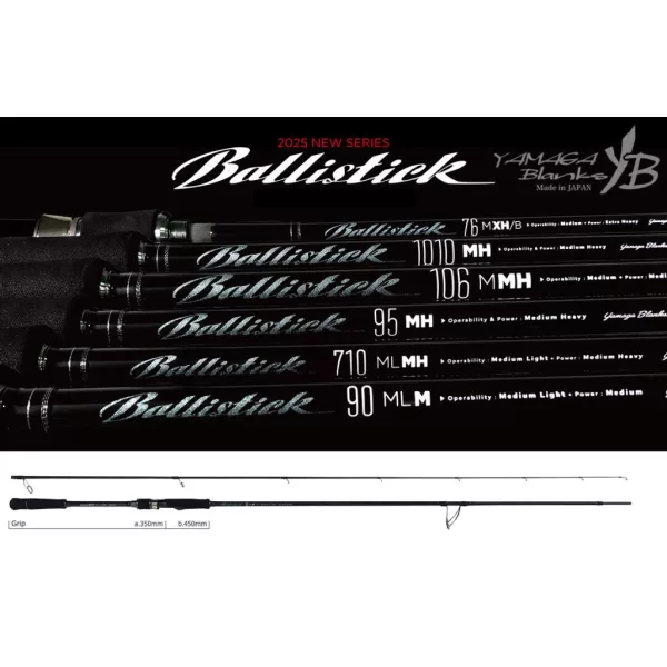 Yamaga Blanks Ballistick 90ML-M 2,748m 5-35gr Fuji Sic K Titanium 2 Részes Pergető Bot