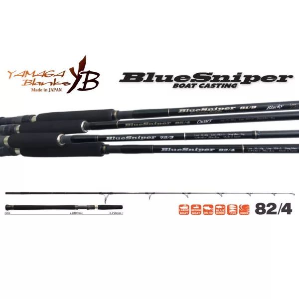 Yamaga Blanks Blue Sniper 82/4 2,52m 30-110gr Canne spinning en 2 pièces