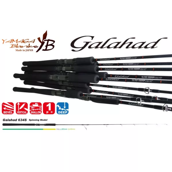 Canne à pêche spinning Yamaga Blanks Galahad 634S 1,91m 220gr 1 pièce