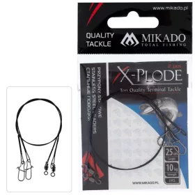   Mikado X-Plode 25cm 10kg Bas de ligne prédateur avec émerillon